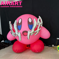 Poupée gonflable à thème rose, mascotte de dessin animé gonflable pour décoration extérieure