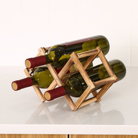 Casiers à vin empilables en bois de comptoir Support de bouteille de vin sur pied pliable Supports de stockage de vin en bois