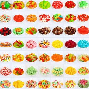 Gomitas de frutas ácidas al por mayor de fábrica, dulces masticables sueltos de formas variadas para fiestas infantiles - Product Image 1