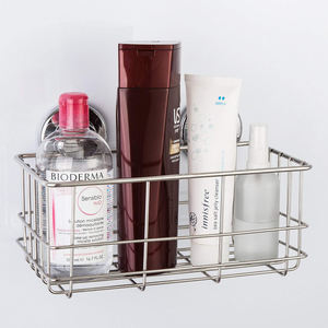 Jutye बाथरूम स्टेनलेस स्टील धातु स्नान दीवार शेल्फ चूषण कप गहरी बौछार धारक चायदान - Product Image 2