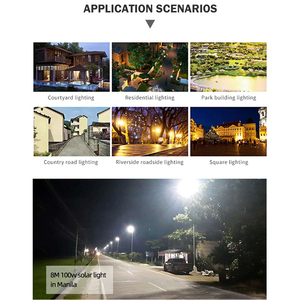 All in One 30W 80W 100W 160w Brightest Solar Street <b>Lights</b> Wide Angle <b>Motion</b> <b>Sensor</b> Remote Control Outdoor Solar Street <b>Light</b> - Product Image 5