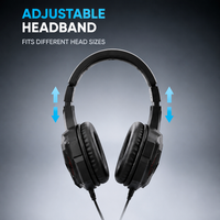 Headset Gaming dengan Mikrofon, Driver 50mm, Suara Stereo, Headband yang Dapat Disesuaikan, Peredam Kebisingan Aktif (ANC), Tahan Air IPX-4