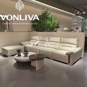 Set di Mobili Moderni per Soggiorno, Divano in Pelle di Lusso <span class=keywords><strong>e</strong></span> Set Divano a Due Posti, Set di <span class=keywords><strong>Divani</strong></span> Componibili in 4 Pezzi per Progetti Residenziali - Product Image 2