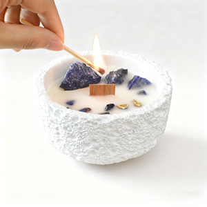 Aroma Etiqueta Privada fragancia lujo velas aromáticas venta al por mayor cristal cera de soja tarro de cristal vela perfumada - Product Image 1