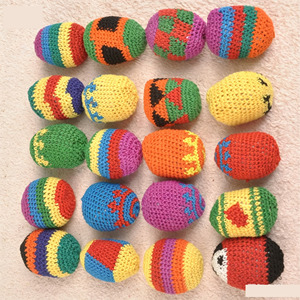Customized <strong>Hacky</strong> Ball <strong>Sacks</strong> Assorted Colors Crochet Woven Kickball Soft Knitted Kick Balls Footbag - Product Image 4