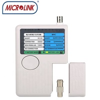 Testeur de câble réseau numérique hybride 4 en 1 avec écran LCD RJ45/RJ11/USB/BNC LAN Cat5/Cat6 Testeur de ligne télécom 1500 pieds de portée 9V