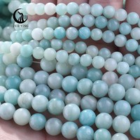 Perles d'Amazonite bleue Zhe Ying 6mm 8mm 10mm, pierres naturelles, cristal de guérison, perles de pierres précieuses en vrac pour la création de colliers