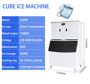 Máquina <span class=keywords><strong>de</strong></span> Hielo Comercial <span class=keywords><strong>de</strong></span> 1.2 Toneladas/24h para Hoteles, Bares, Cafeterías <span class=keywords><strong>y</strong></span> Restaurantes, Autolimpieza, 380-400V - Product Image 2
