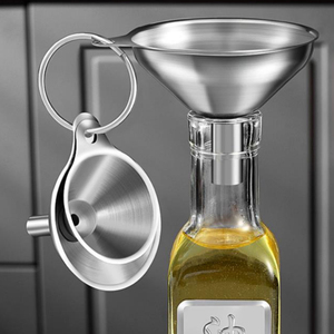 Funil de Cozinha Novo 2026 Cor Prata em Aço Inoxidável Separado com Escova para Uso Doméstico Material Metálico Durável - Product Image 3