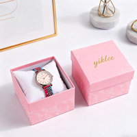 Caja de Reloj de Cartón con Logotipo Personalizado en Dorado, Caja de Regalo para Reloj de Negocios, Caja de Regalo para Reloj de Mujer