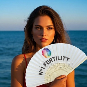 Abanicos plegables de seda de bambú estilo Amor de boda patrón de arte popular pintado diseño de flores talladas Material de papel decorativo abanicos de mano - Product Image 1