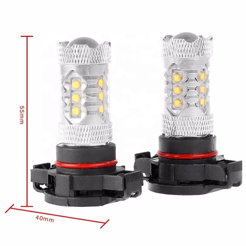 12V-24V 80W PSY24W PY24W P13W PSX26W PSX24W led HIGH POWER XBD CREES CHIPS LED AMBER WHITE INDICATOR BULBS