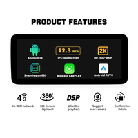 Pantalla Android 14 de 12.3 Pulgadas, 2K QLED Ultrafina, CarPlay, Android Auto, para Mercedes Clase C W205 GLC W204 NTG4.0, GPS, Plug&Play, TV Integrada
