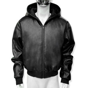 Áo khoác mùa đông nam may đo, chất liệu dày dặn, kiểu dáng thời trang, có mũ trùm đầu bằng mút xốp, khóa kéo, chất liệu da cao cấp - Product Image 2