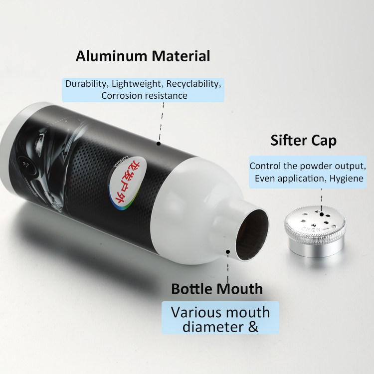 aluminum talc powder bottles