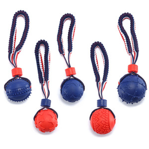 Juguete Masticable de Cuerda y Pelota <span class=keywords><strong>para</strong></span> Perros, Duradero, de TPR, con Limpieza Dental, <span class=keywords><strong>para</strong></span> Entrenamiento Interactivo y Juego - Product Image 1