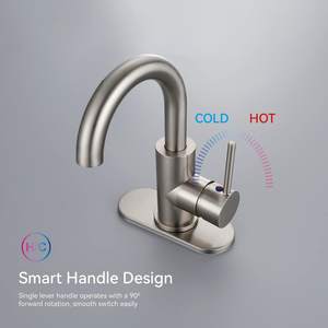 Swivel Spout Bar <strong>Sink</strong> Faucet Small Kitchen Faucet Tap with Pop-up <strong>Drain</strong> and <strong>Overflow</strong> Supply Hose for Bedroom for Bathroom Use - Product Image 3