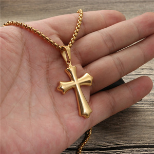 <b>Cross</b> Pendant Necklace Zinc Alloy Unisex Gift Jewelry Fashion Hip Hop Style - Product Image 2