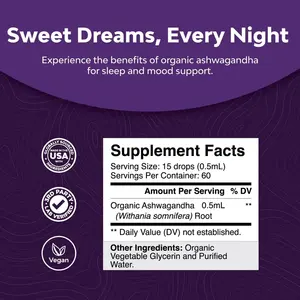 बायोकेारो ओएम निजी लेबल अश्वगंधा तरल की बूंद नींद के लिए नींद तरल पदार्थ की खुराक मस्तिष्क स्वास्थ्य संतुलित मूड का समर्थन करता है