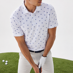 Custom Luxury Mens <b>Fish</b> Print Golf Polo <b>Shirt</b> Premium Breathable Short Sleeve Private Label OEM ODM Wholesale Manufacturer - Product Image 2
