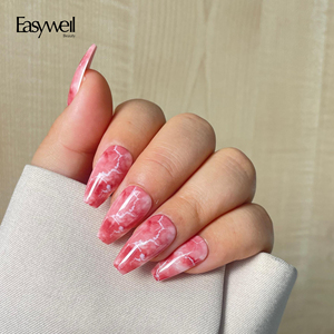 Faux ongles en <span class=keywords><strong>gel</strong></span> Easywell sur mesure, forme cercueil, <span class=keywords><strong>gel</strong></span> amande souple, ongles à presser de haute qualité - Product Image 1