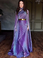 W-109 2025 Abaya Modeste Musulmane Faite à la Main Respirante Longue Manches Longues avec Fente et Ceinture Printemps