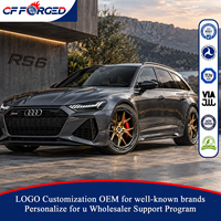 Vente flash - Jantes de voiture en alliage forgé en deux parties, anneau en carbone bronze Aerodisc 21x10.5 22x11, concave 5x112, pour Audi RS6 RS7