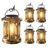 Lampes solaires de jardin vintage IP65, étanches, bronze, ampoule LED, lanterne solaire, capteur de lumière, contrôle de la luminosité, pour jardin, patio
