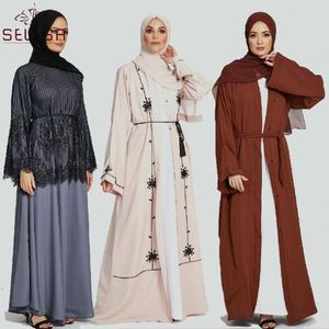 Vestido feminino islâmico, novo design de fábrica floral <span class=keywords><strong>cardigan</strong></span> longo kimono abaya feminino islâmico - Product Image 6
