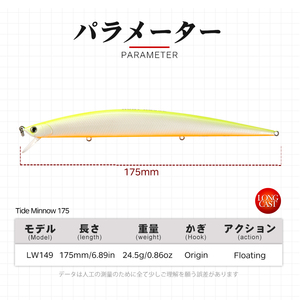 Leurre de pêche en mer Hunthouse, yeux 3D, plastique ABS, leurre dur, 175 mm, 24,5 g, leurre flottant Tide Minnow pour bar et brochet - Product Image 2