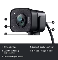 Harga Grosir Asli 100% Tersedia Logitech StreamCam Webcam Live Streaming Full 1080p HD 60fps untuk YouTube Gaming Belajar