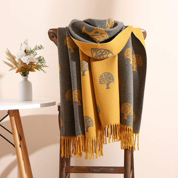 Wholesale Christmas Double Sided Women Winter Pashmina Shawl