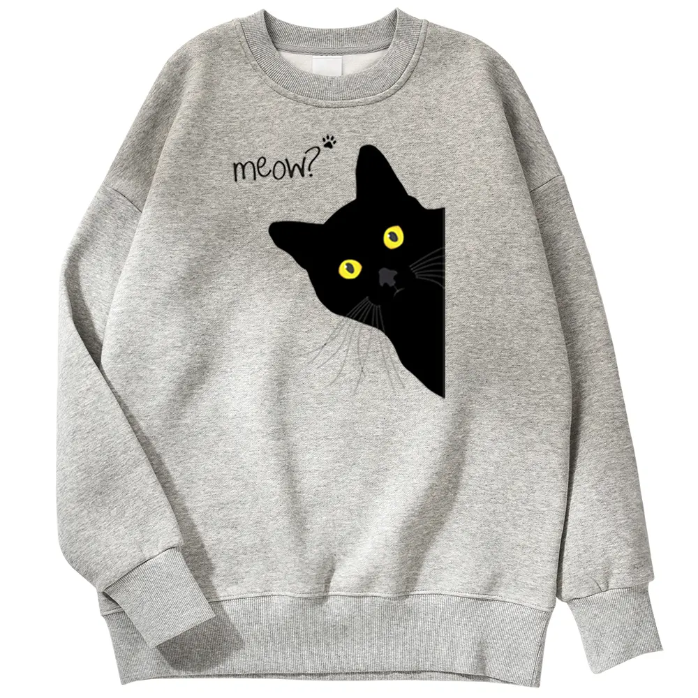 Grote Zwarte Kat Persoonlijkheid Hoodies Afdrukken Sweatshirt Voor Mannen Straat Casual Mannen Trui Beroemde Merk Koreaanse Mannelijke Sweatshirts