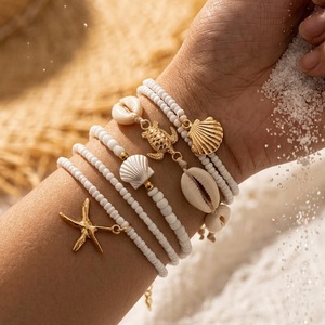 European and American cross-border beach style starfish and seashell <b>bracelet</b> summer fashion <b>set</b> marine multi-element jewelry - Product Image 4