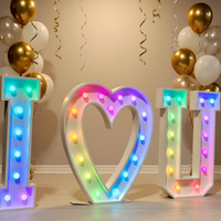 Lettres et chiffres lumineux en métal de 2, 3, 4 et 5 pieds, « I LOVE YOU », pour décoration de mariage, de naissance ou d'anniversaire