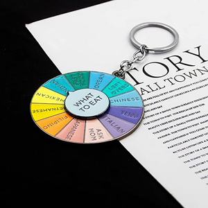 พวงกุญแจการ์ตูนวินเทจสุดฮิต ดีไซน์สร้างสรรค์ หมุนได้ รูปวงล้อสีรุ้ง วัสดุโลหะผสมสังกะสี พร้อมห่วงคาราไบเนอร์ - Product Image 3