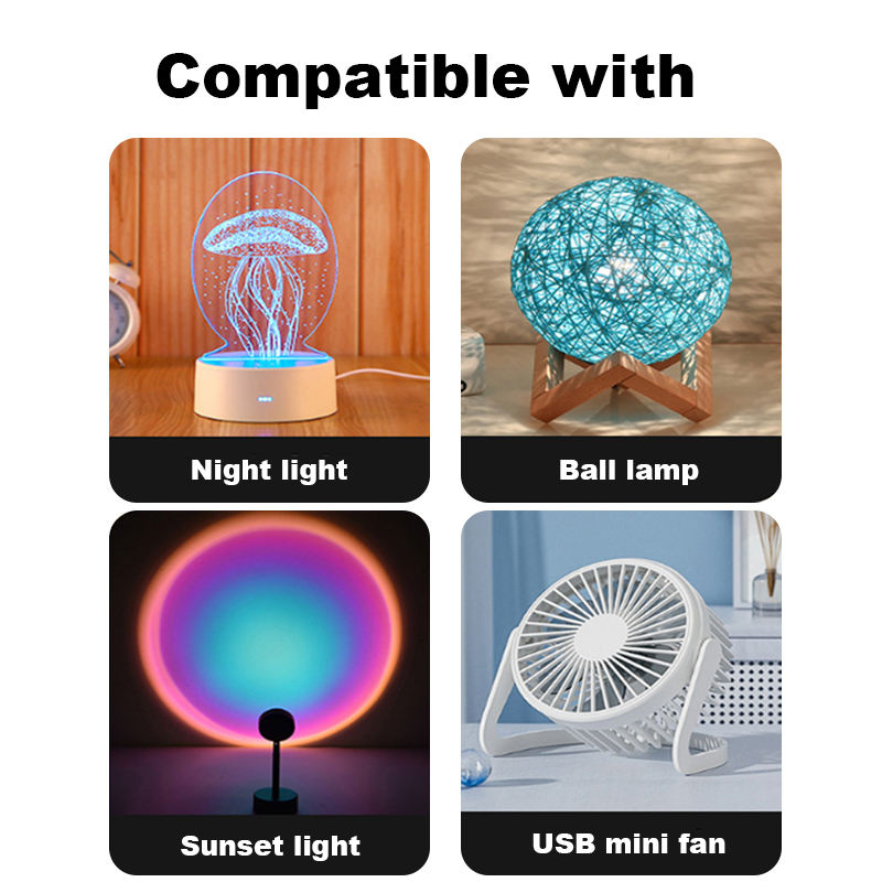 1.5M 5V 304 USB Fans Led Strips Neon Sign Light Open Wire Electronic Power Supply Connector Cable with on off Switch Cable Cord