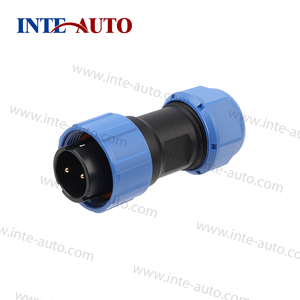 Serie SP21 Conectores impermeables IP68 de <span class=keywords><strong>2</strong></span> pines con contactos de latón Enchufe de soldadura de alimentación de <span class=keywords><strong>audio</strong></span> y video circular Enchufe corto - Product Image 6