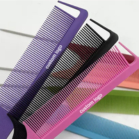 Salon de marque privée peigne à queue de rat en fibre de verre antistatique en nylon peigne de séparation résistant à la chaleur avec logo