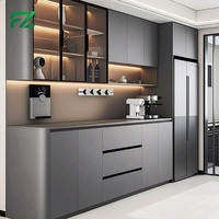 Bande lumineuse LED moderne en aluminium gris dépoli, étanche, anti-termites, sans formaldéhyde, écologique, pour armoire de cuisine, facile à installer