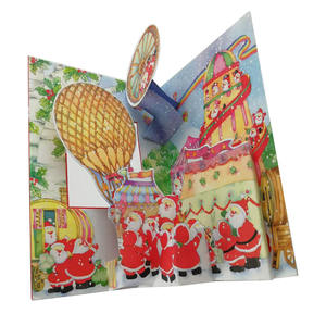 Cartes <span class=keywords><strong>de</strong></span> Noël 3D personnalisées Surprise <span class=keywords><strong>de</strong></span> voeux Artisanat Carte en papier pliable pour cadeaux - Product Image 1