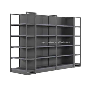 Black shelves retail stores gondola shelving chain store shelves display racks supermarket