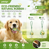 Balle pour chien classique en plastique camouflage avec corde, jouet à mâcher résistant et lumineux pour mâcheurs agressifs, biodégradable et écologique