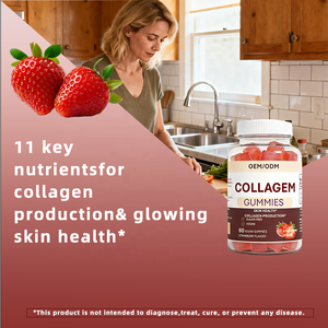 Gomitas de Colágeno Veganas - Suplemento para la Salud de la Piel Sin Azúcar, Sabor Fresa, 60 Unidades, Etiqueta Privada OEM/ODM para Suministro al por Mayor - Product Image 5