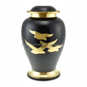 Urnas de cremación para adultos de latón de diseño hermoso de alta calidad de Venta caliente de Color negro para cenizas urnas hechas a mano urnas funerarias - Product Image 1