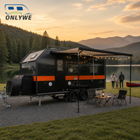 ONLYWE Remorque de camping tout-terrain 4x4 robuste en acier inoxydable avec douche pour le camping d'aventure