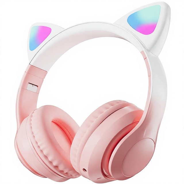 Cat Ear Headphones Cat Ear Wireless Foldable Gaming Headphone Over Ear Headphones