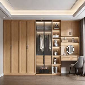 Elegante Armario de Almacenamiento para Dormitorio de Madera Maciza Gris, Armario Integrado Personalizado con Vestidor y Iluminación Integrados - Product Image 4