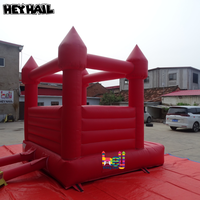 Structure gonflable commerciale rouge 10x10 pieds en PVC, avec options château ou toit plat