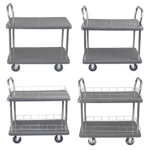 AOCHEN Roue silencieuse robuste et <span class=keywords><strong>durable</strong></span> à deux étages et à double poignée pour chariot logistique Chariots robustes